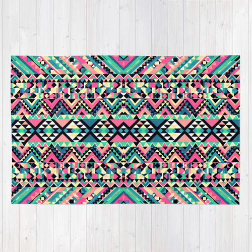 Pink Turquoise Girly Aztec Andes Tribal Pattern / Railton Road